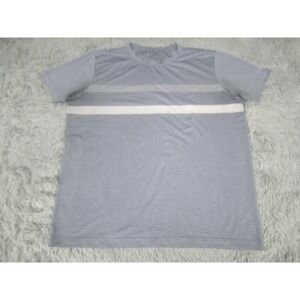 Zyia Shirt Mens XL Gray Athletic‎ Performance Geometric Stripe Tee Crewneck